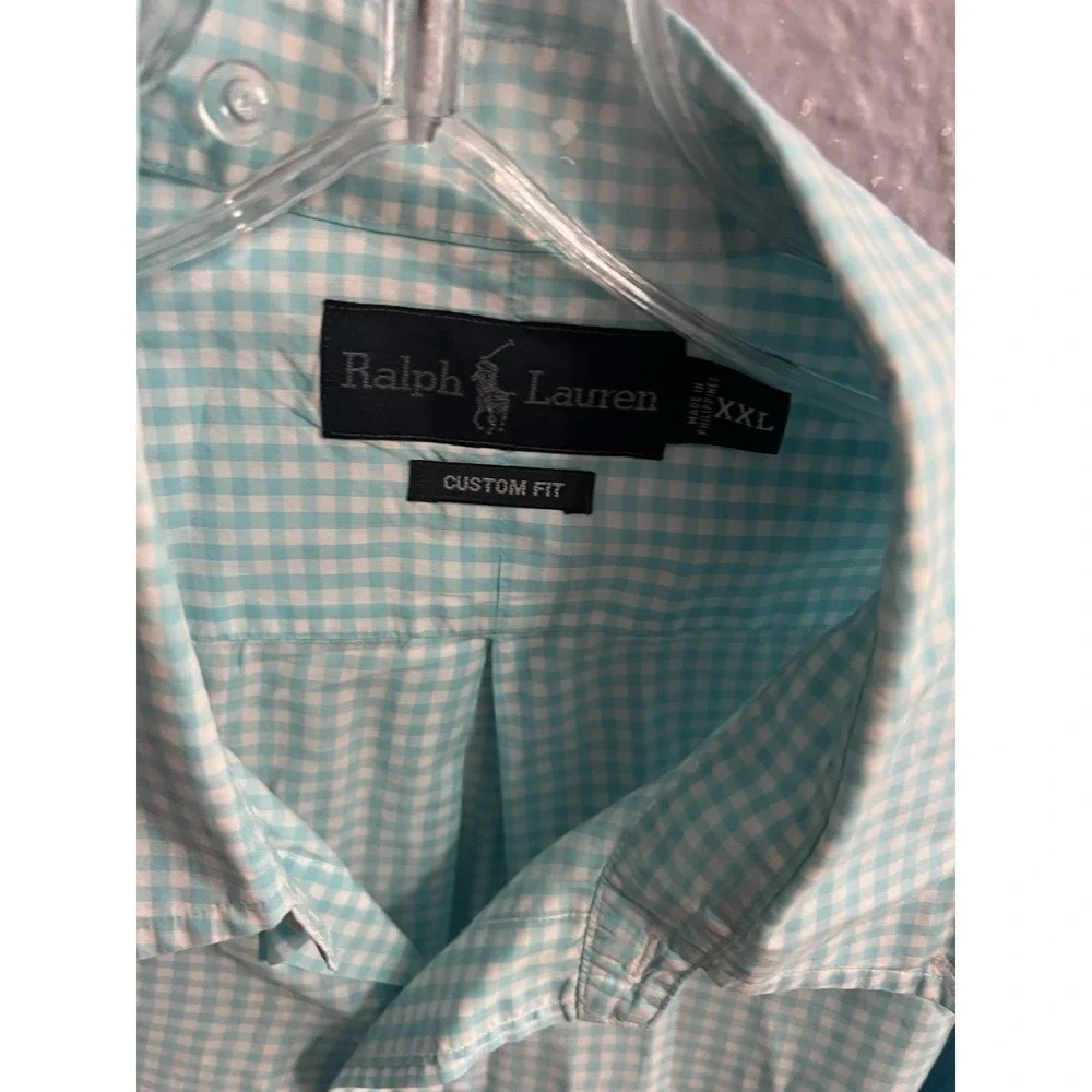Mens Ralph Lauren Long Sleeve‎ Button Shirt Plaid Size XXL Custom Fit